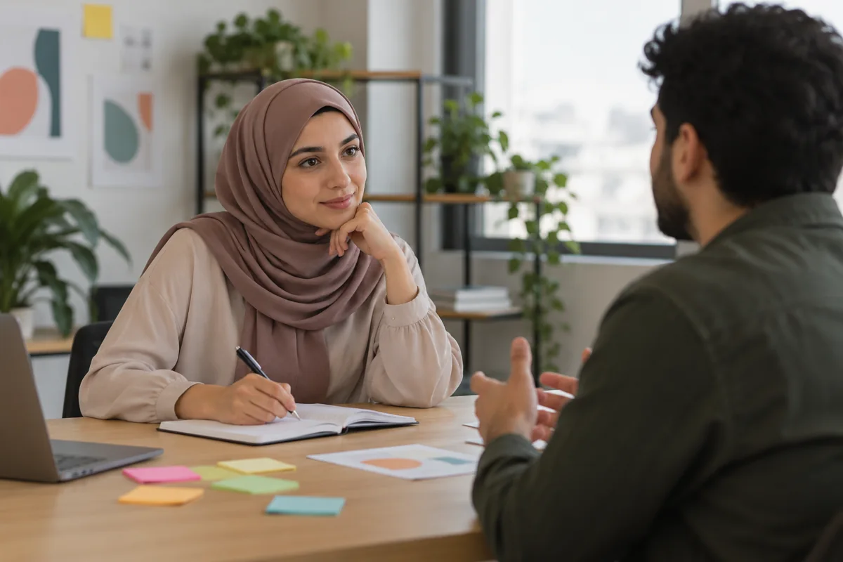 مقابلة تعليمية لفهم احتياجات المستخدم في مشروع UX